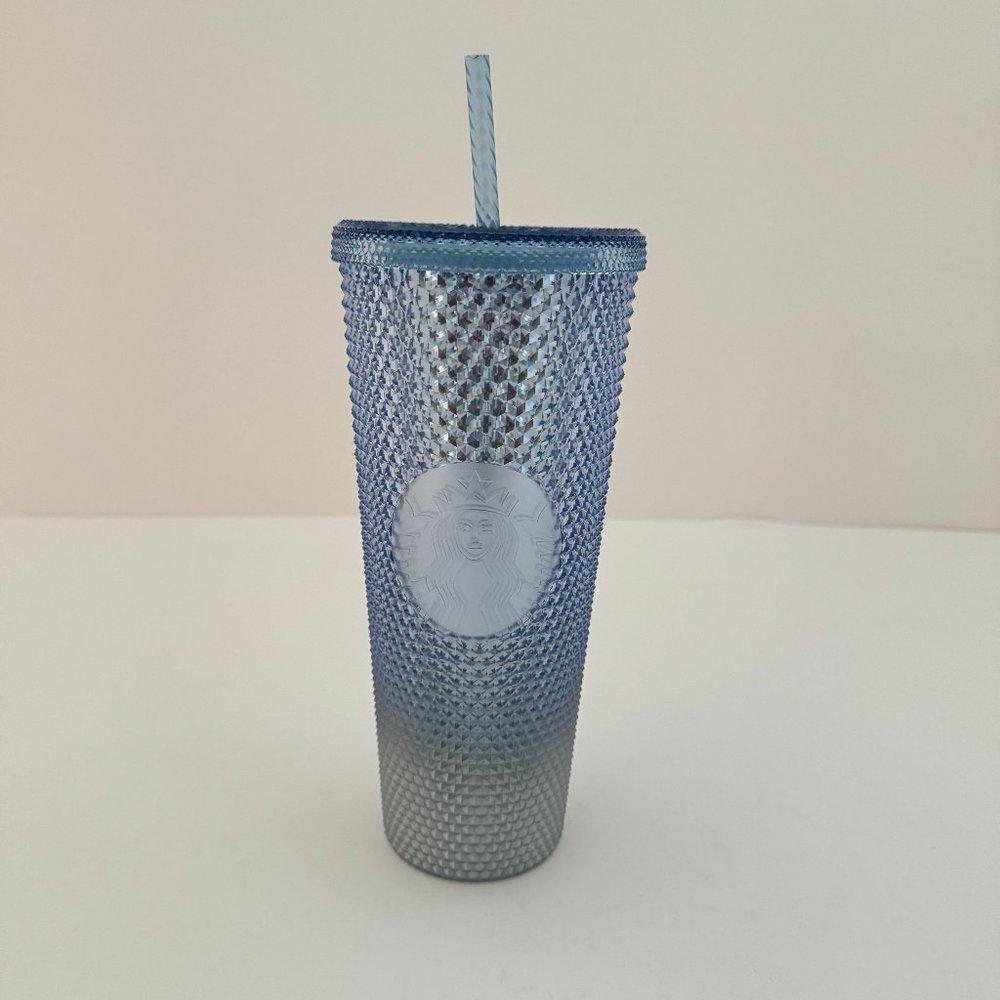 Starbucks Holiday Icicle Blue Ombre Bling Studded Tumbler, Venti Size 24…
